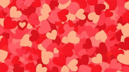 Valentine's day hearts background with red and pink love symbols