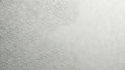 Cracked white surface partly smooth partly textured with a network of raised lines forming irregular shapes
