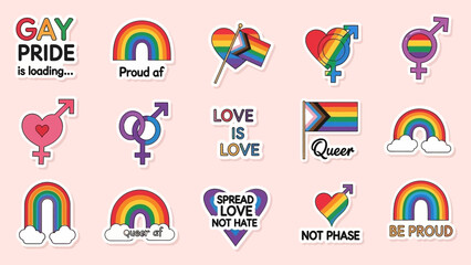 LGBTQ Pride Stickers Collection: Rainbows, Symbols, and Affirming Messages