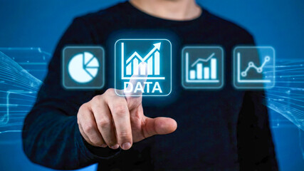 Data analysis ai automation concept no code dashboard touch screen interface