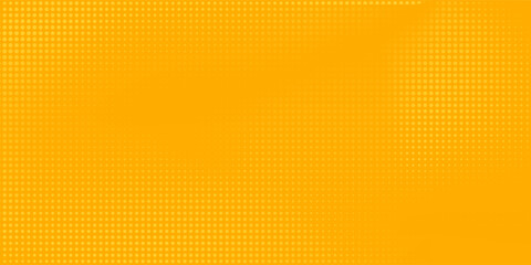 Yellow halftone pattern. Retro comic gradient background. Bright orange pixelated dotted texture overlay. Vector backdrop for poster, banner, advertisement. vector illustration