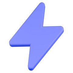 bolt icon 3d render blue color