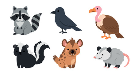 Wildlife animals set with transparent background © Pandaman1102