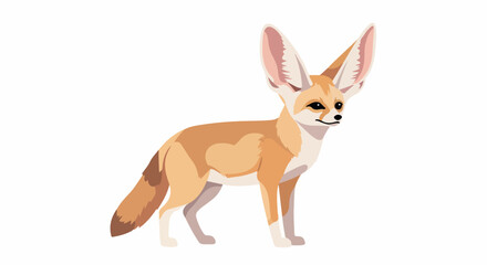 Naklejka premium Fennec fox portrait with transparent background