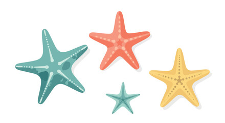 Starfish collection with transparent background