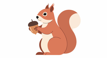 Squirrel holding acorn with transparent background © Pandaman1102