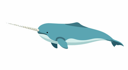 Narwhal swimming with transparent background © Pandaman1102