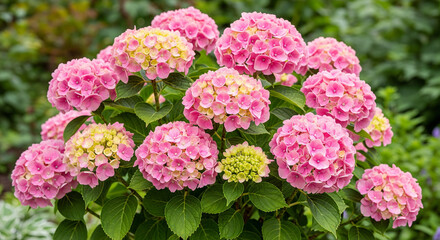pink hydrangea flowers