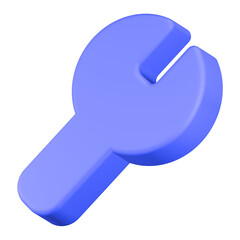 setting wrench icon 3d render blue color