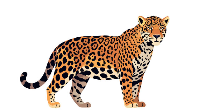 Jaguar animal portrait with transparent background