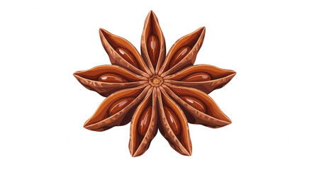 Star anise isolated close up vector illustration transparent background