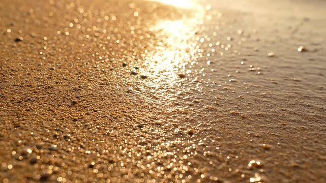 Sun-Drenched Beach Sparkle High angle or medium wide, capturing the general sparkle under bright midday sun
