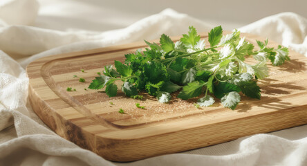 Dewdrops on vibrant green grass blades, with soft golden sunlight streaming through, creating a magical morning ambiance.