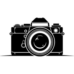 Vintage Camera Silhouette Illustration