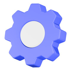 setting icon 3d render blue color