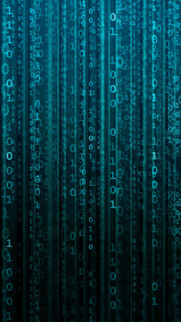 Abstract digital background with binary code. Hackers, darknet, virtual reality and science fiction.