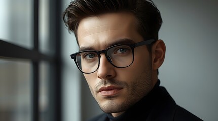 portrait of a handsome young businessman wearing eye wear