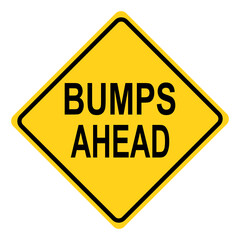 Bumps ahead sign. Flat vector illustration design