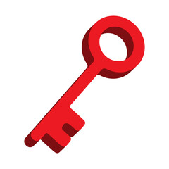 3D Key Icon &ndash; Access, Security and Unlock Symbol