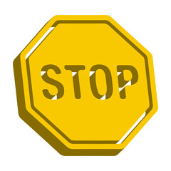 3D Stop Sign Icon &ndash; Warning, Prohibition and Traffic Symbol