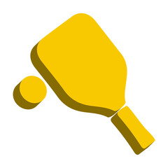3D Table Tennis Paddle Icon &ndash; Ping Pong Racket and Ball Symbol