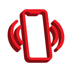 3D Mobile Notification Icon &ndash; Smartphone Alert, Call and Message Symbol