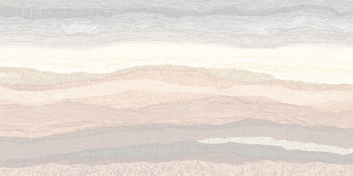 Detailed abstract background with layered wavy lines in earthy tones of brown, pink, and grey creating a complex organic texture and visual depth