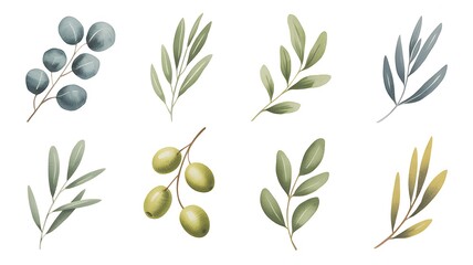 olive branch vector illustration