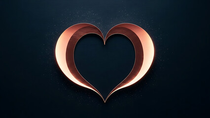Rose Gold Crescent Moons Forming a Heart Shape in Negative Space for a Celestial Valentine's Poster Design