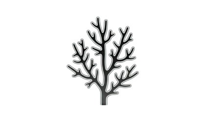 Stylized Black Coral Branch Illustration