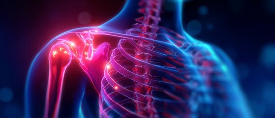 Shoulder joint pain and inflammation medical