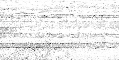 Obraz premium Detailed cross section of geological strata with varied textures and line work illustrating earth science and natural history with horizontal layered rock formations