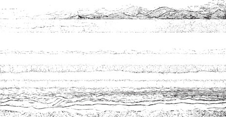 Obraz premium Dynamic monochrome abstract background with layered horizontal textures, wavy lines, and grainy in black and white for artistic compositions