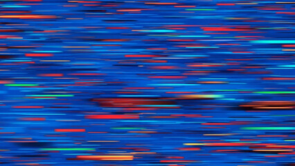 Abstract Blue Motion Blur with Vibrant Light Streaks Representing High Speed Data Transfer