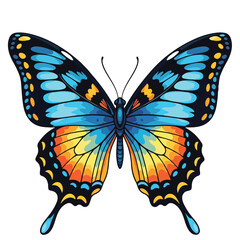 Obraz premium Vibrant Blue and Orange Swallowtail Butterfly Illustration