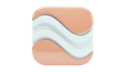 Abstract Layered Design with Curved Elements in White and Copper