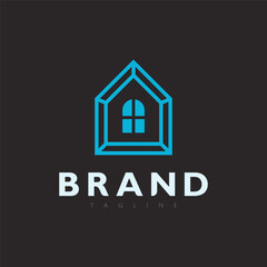 Minimal Line House Architecture Logo Icon for Real Estate and Building Branding