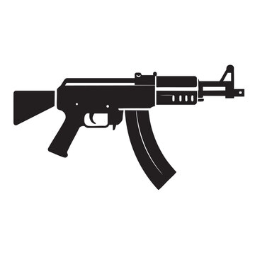 Black silhouette of an ak47 rifle