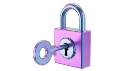 Iridescent Padlock and Key