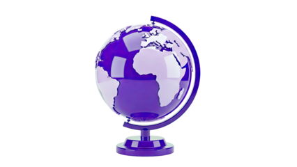 Purple Globe with Continents