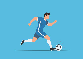 Obraz premium soccer player kicking ball