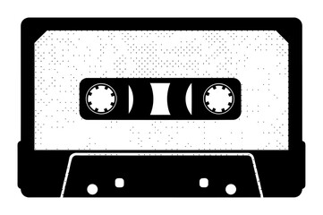Fototapeta premium 90s Cassette Tape - Retro Halftone Vector