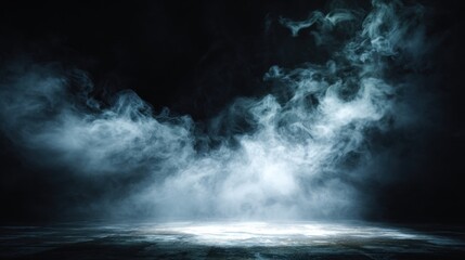 Fototapeta premium A captivating scene of swirling mist against a dark background, creating an atmospheric and ethereal effect.