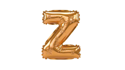 Gold letter Z balloon with star pattern