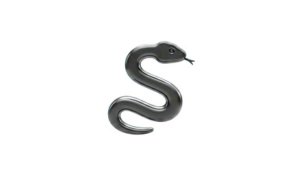 Fototapeta premium Glossy Black Snake Sculpture