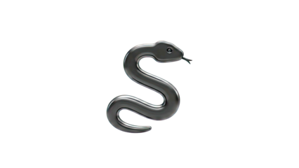 Glossy Black Snake Sculpture