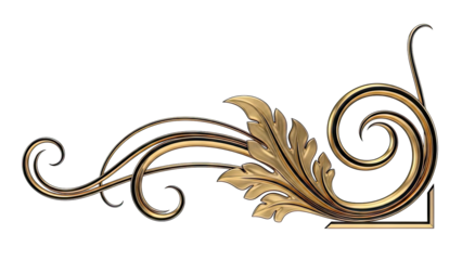 Golden ornate scrollwork with leaf motif