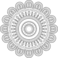 Circular pattern in the form of a mandala. Henna tatoo mandala. Mehndi style. Decorative pattern in oriental style. Coloring book page