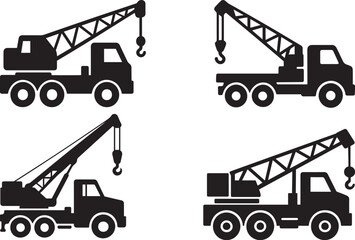 Mobile crane truck set for construction lifting engineering transport and industrial projects
