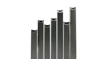 Obraz premium Black minimalist vertical bars in ascending height